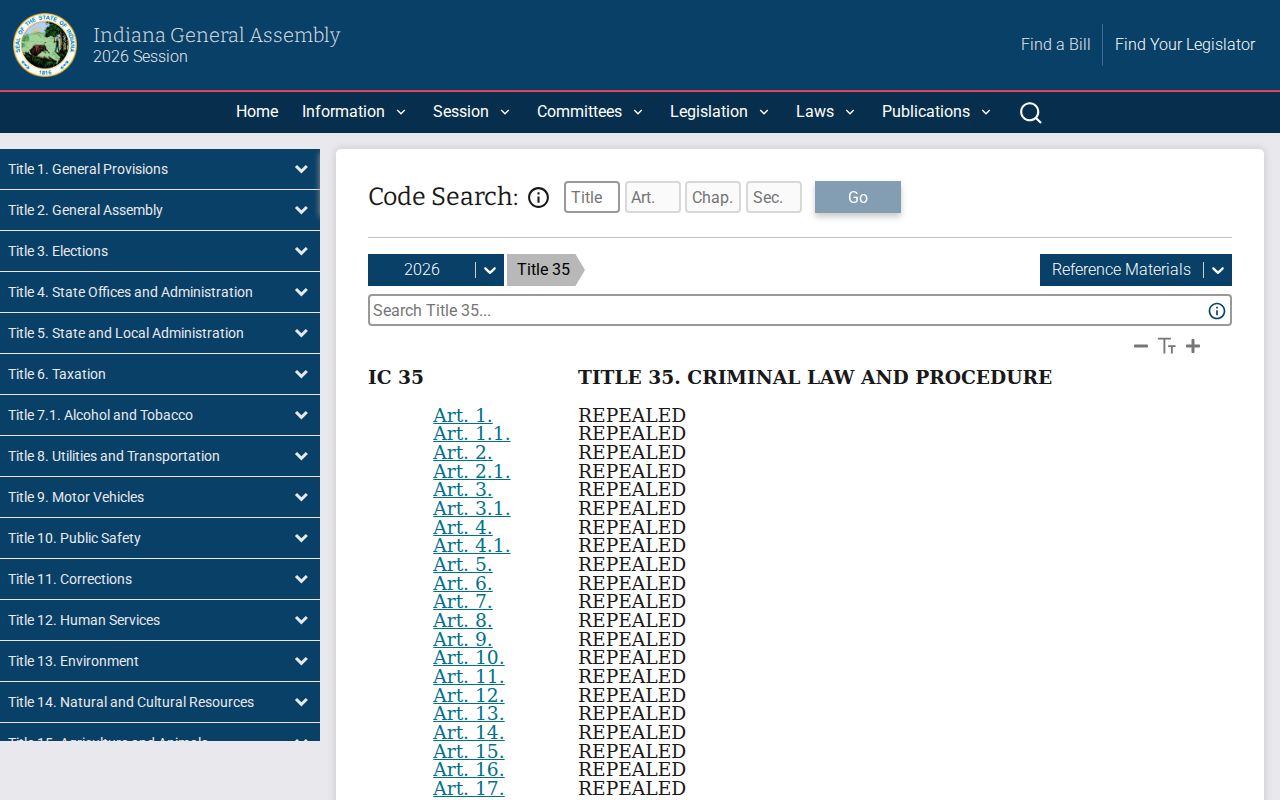 Official Indiana criminal code page relevant to Randolph warrant procedure