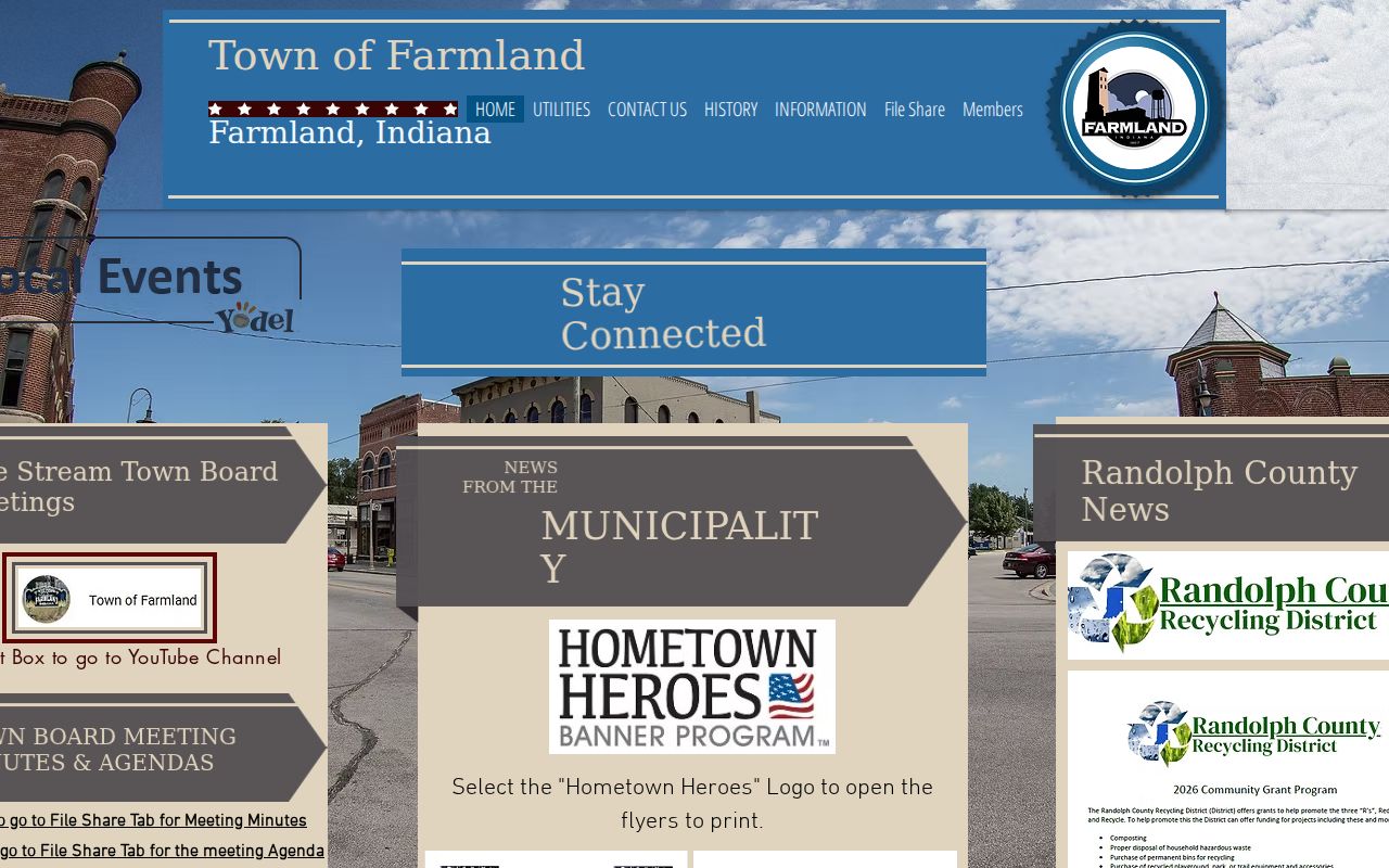 Official Farmland municipal website without a confirmed public warrant portal
