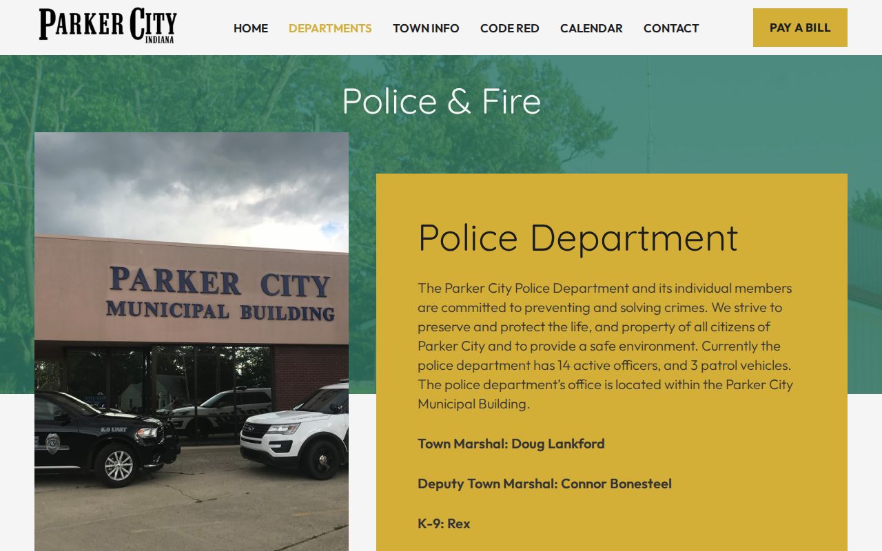 Official Parker City police and fire information page