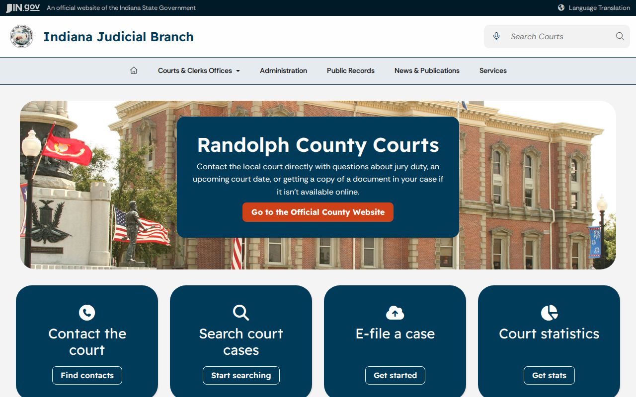 Official Randolph County judicial district and court links