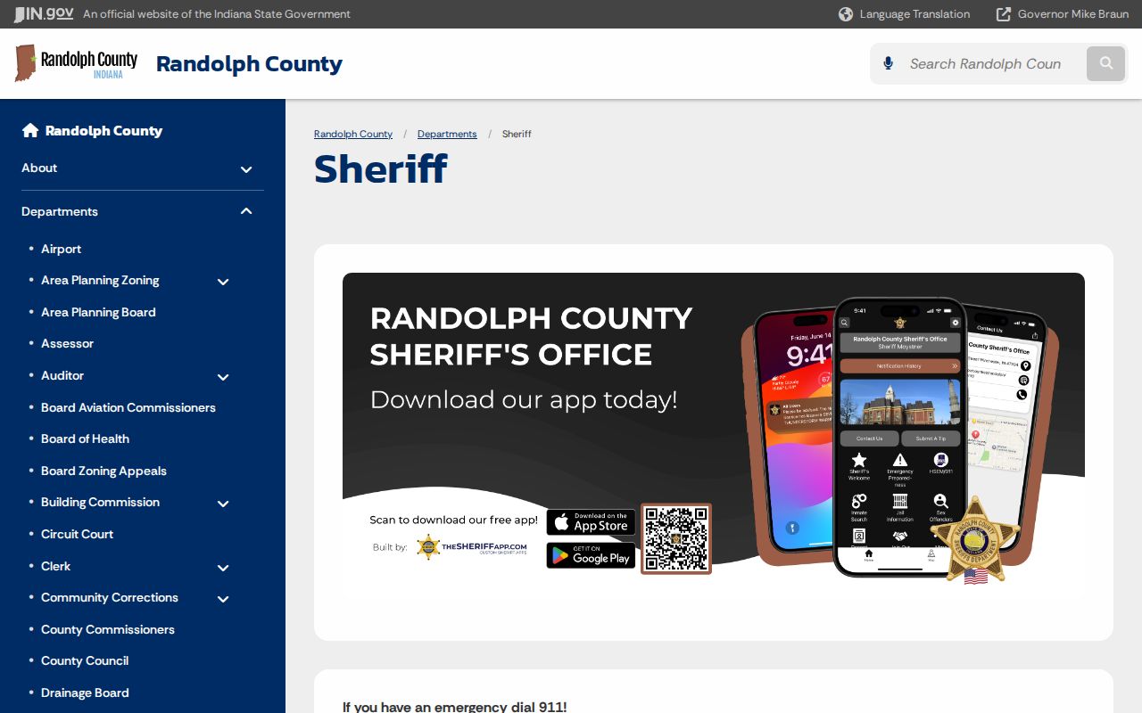 Official Randolph County public office information used for warrant routing